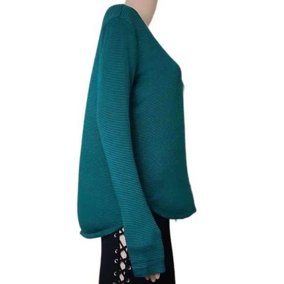 Loft Green Long Sleeve Striped Top - Picture 2 of 7